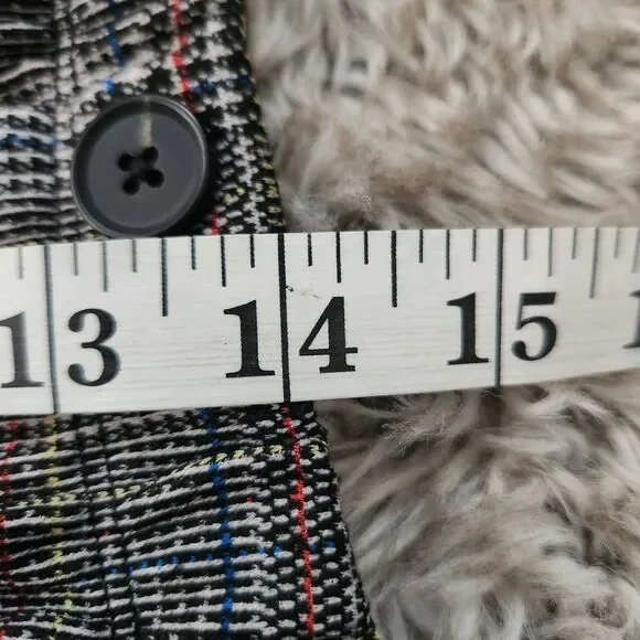 Vylette A-Line Plaid Mini Skirt Gray Faux Button Front Women's Size‎ XS - Picture 9 of 9
